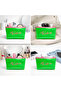 Silvery Patent Leather S.Leather Green Large Flat Makeup Bag - 6