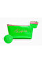 Silvery Patent Leather S.Leather Green Large Flat Makeup Bag - 5