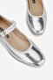 Women's Lame Genuine Leather 34-35-41-42 Sizes Ankle Strap Ballet Flats - 2