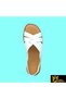 Women's White Genuine Leather Sandals 505320349-1 - 7