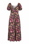 Plus Size Short-Sleeve Princess Collar Floral Print Stretch Fabric Viscose Dress 74-80 - 6