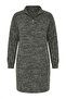 Large Size Yumoş Textured Zippered Stretch Fabric Gray Viscose Dress 303859 - 5