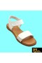 Women's White Genuine Leather Sandals 505320342-1 - 3