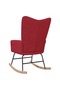 Scaun balansoar, roșu vin, material textil - 4