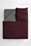 Burgundy & Gray, Double Duvet Cover Set – Modern Minimal Series - 3