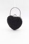 Women's Black Crystal Heart Evening Bag - 3