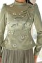 Stone Embroidered Satin Yoryo Silk Combination Hijab Evening Dress Light Green 1055 - 6