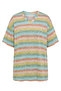 Large Size V-Neck Striped Short Sleeve Zebra Cotton Viscose T-Shirt 303953 - 5