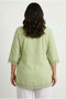 Plus Size Tie-Neck Long Sleeve Lace T-Shirt 10904116 - 4