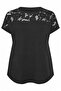 Plus Size Crew Neck Detailed Short Sleeve Tulle T-Shirt 321125 - 6