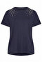 Plus Size Crew Neck Short Sleeve Pearl Embroidered Lycra Viscose T-Shirt 321885 - 6