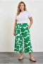 Large Size High Waist Elastic Pocketed Loose Capri Lycra Viscose Trousers 304118
