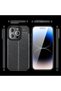 iPhone 13 Pro Max Case Leather Pattern Silicone with Camera Protection - 9