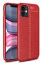iPhone 12 Case Leather Pattern Silicone with Camera Protection - 5