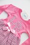 Love Embroidered Girl's Pink Tight Fit Girl's Plaid Dress - 4