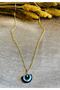 Blue Colored Rainbow Murano Glass Necklace 40 cm + 7 cm Extension - 3