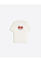 Side by Side Printed Crew Neck Oversize Trendy Women's T-Shirt