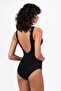 Women's Draped Compact Black Swimsuit - 6