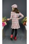 Plaid Patterned Cashmere Fabric Winter Children's Dress Sb412 Pink - 4