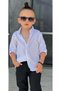 Boy's Shirt, Gabardine Trousers Combination Set Sb422 Black - 2
