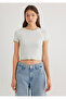 Green Basic Crop T-Shirt Crop / Short Cut 1600814-71453 - 3