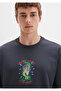 Back Printed Anthracite T-Shirt Loose Fit / Loose Relaxed Fit 0612929-80106 - 6