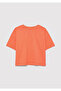 Logo Printed Orange Crop T-Shirt Loose Fit / Loose Relaxed Cut 7610181 -71271 - 3