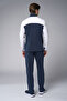 Men's White Cotton Stand Collar Tracksuit Set 3960 - 3