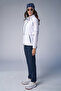 Women's White Thin Light Fabric Woven Tracksuit Set 4171 - 4