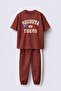 Shibuya Tokyo Printed Kids' Top and Bottom Set – Brown - 8
