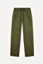 Men's Khaki Loose Fit Tie-Waist Trousers - 4