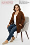 Women's Summer Cardigan Spring Wrinkle Fabric Mother Classic Matte Dark Mink - 4