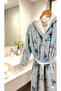 Waiter Size Children's Bathrobe 10-14 Years Old Piped Bathrobe - 5