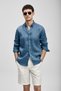 111010654 Pitaya Men's Linen Shirt Comfort Fit Men's Shirt Indigo