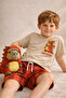 Capybara Printed Boys' T-Shirt Shorts Set – Jurassic Dino Themed Summer 2-Piece Set - 6