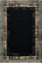 Modern Black Coffee Frame Patterned Rug – Minimal Living Room Rug, Non-Slip Base 2206