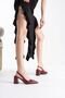 Keira Premium Burgundy Patent Leather Women's Heeled Shoes - 5