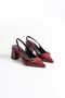 Keira Premium Burgundy Patent Leather Women's Heeled Shoes