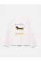 100% Cotton Oversize Fit Breakfast Champs Printed - Crew Neck Long Sleeve T-Shirt