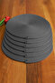 6 Pieces Anthracite Jute Placemats / American Service Lux Presentation Plate Coasters Deka Home