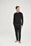 Men's Midi Collar 100% Cotton 4 Season Long Sleeve Stripe Detailed Pajama Set - 4