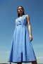Women's Dress Sleeveless Shirt Dress Summer Dress Midi Dress Stylish Casual Blue Slit A-Line - 8