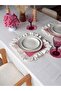 Mia 6-Piece Raw Linen Checkered Ruffle Detailed American Tablecloth/Placemat - 5
