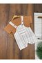 Summer Woven Thin Fabric Salopet Short Sleeve T-Shirt Button Detailed 6-24 Months Baby Boy Suit