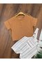Summer Woven Thin Fabric Salopet Short Sleeve T-Shirt Button Detailed 6-24 Months Baby Boy Suit - 4