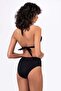 Beria Women's Half Padded Glittery Black Bikini Set - 4