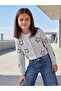 Sequin Star Embroidered Cardigan for 6-9 Years Old - Gray