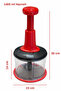 Manual Press Hand Rondosu with Steel Blade - Vegetable, Onion, Garlic Chopper (Red) - 6