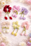 Red Color 10 cm Satin Bagel Buckle with Hanging Tulip Figure - 2
