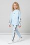 Girls' Striped Detail Piece Casual Sweatshirt and Leggings Sport Set – Relaxed Fit, Soft Fabric - 5